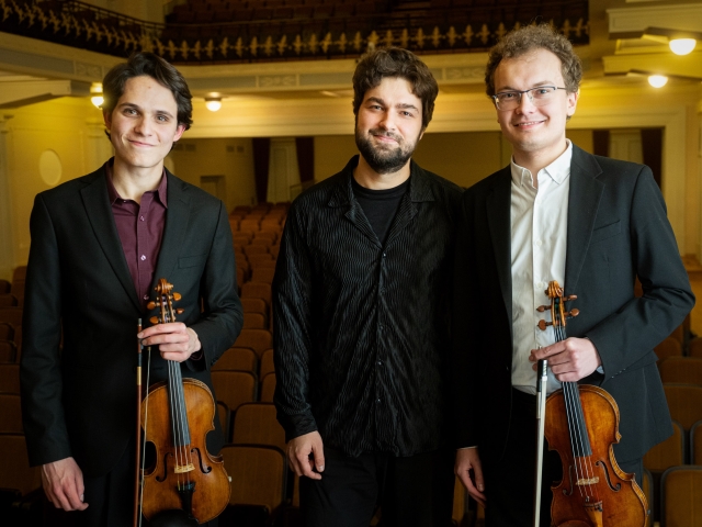 Scenoje – J. Heifetzo konkurso nugalėtojai Dmytro Udovychenko, Javier Comesaña Barrera ir...